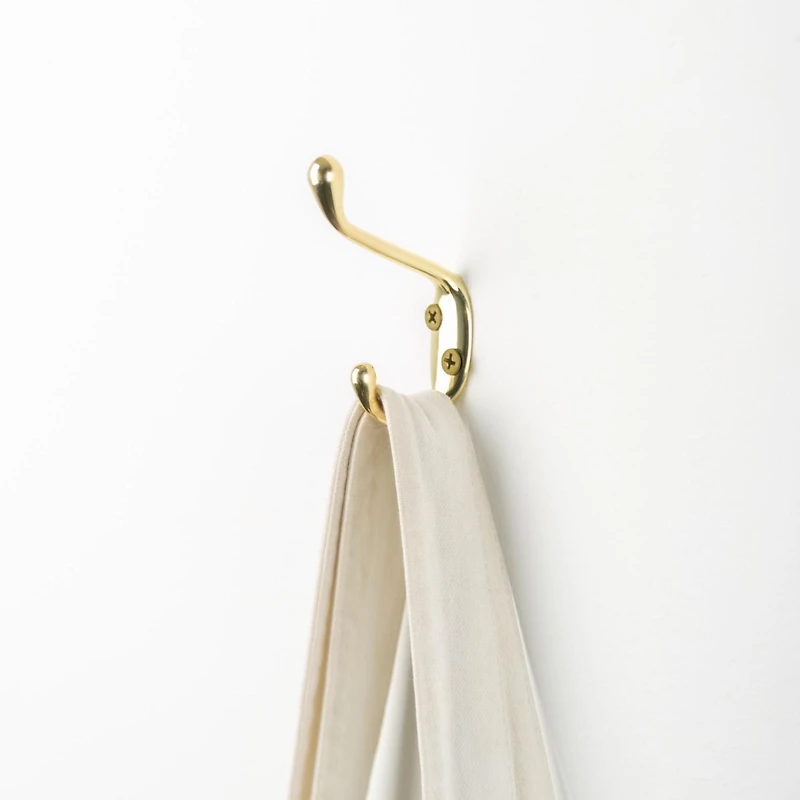 Era Double Hook 2-Pack Gold, 3.25 x 0.75 x 2.25 in.