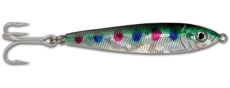 GOT-CHA JF2-BGS Jigfish Lure, 3-1/2", 2oz, 1/0 Treble Hook, Black/Green/Silver, Jigfish Lure, Black/Green/Silv