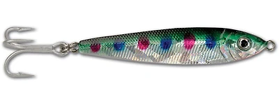 GOT-CHA JF2-BGS Jigfish Lure, 3-1/2", 2oz, 1/0 Treble Hook, Black/Green/Silver, Jigfish Lure, Black/Green/Silv
