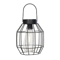 Mainstays 6.75" Black Metal Solar Powered Lantern with LED Bulb