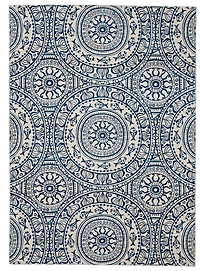 Outdoor Washable Ormond Ivory & Blue 5' x 7' Area Rug