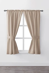 Ens. de rideaux fenêtre Bennett de Mainstays avec panneau à passe-tringle de 63 po