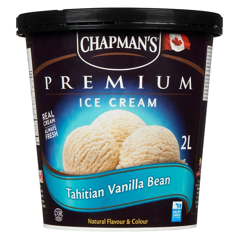 Chapman's Premium Tahitian Vanilla Bean Ice Cream in a Tub, 2L