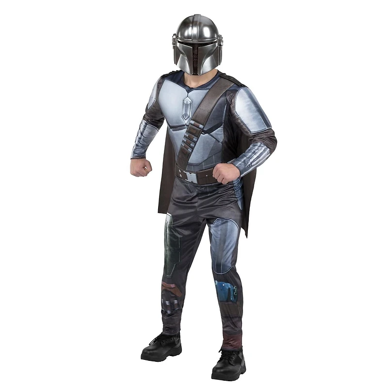 STAR WARS MANDALORIAN MEN’S COSTUME (ADULT) - Men's Jumpsuit with Detachable Cape and 3D Headpiece