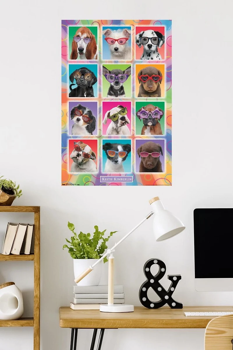 Keith Kimberlin - Puppies - Sunglasses Wall Poster, 22.375" x 34"