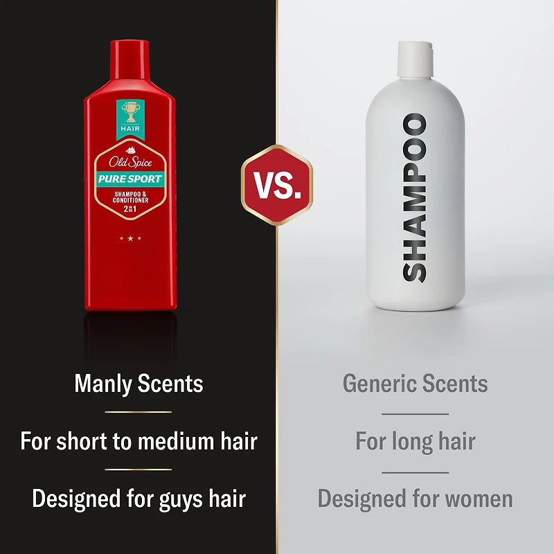 Old Spice Pure Sport 2in1 Shampoo and Conditioner for Men
