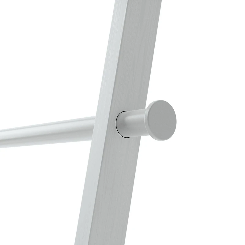 LEANA - Echelle à poser pour serviettes ou vêtements, 4 crochets latéraux, bois blanc