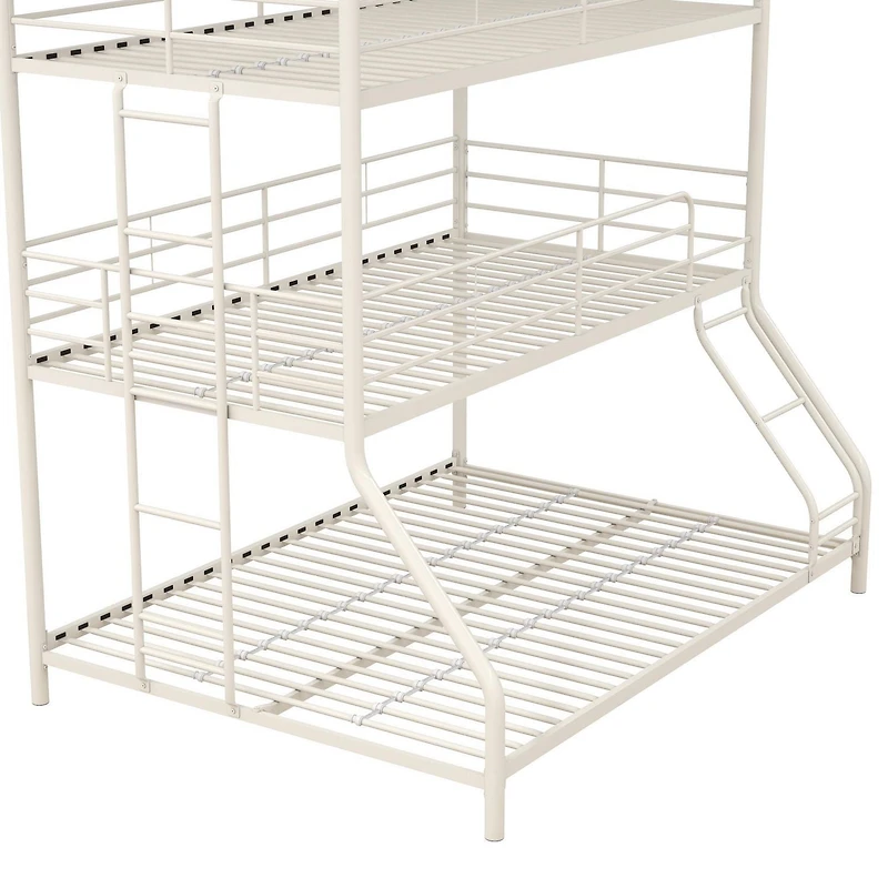 DHP Everleigh Triple Metal Bunk Bed, Twin/Twin/Full, Off White