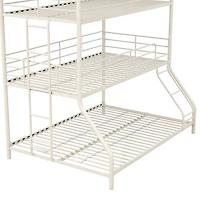 DHP Everleigh Triple Metal Bunk Bed, Twin/Twin/Full, Off White