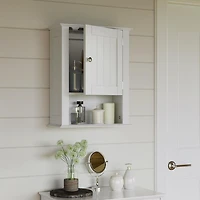 Ashland Collection Maison RiverRidge® Armoire murale de salle de bain, 16,54 po. (larg) x 20,47 po. (haut) x 7,09 po. (p), blanc