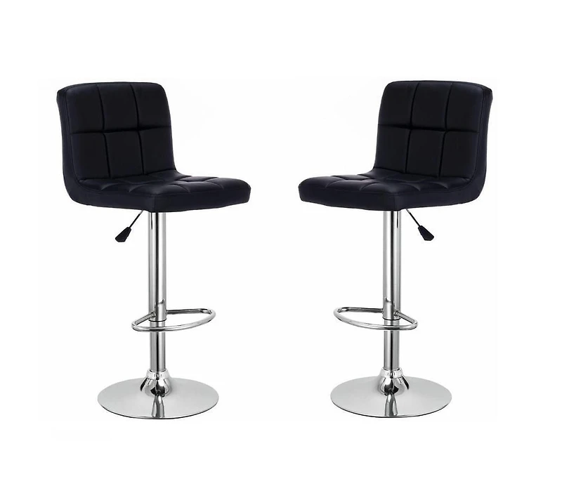 Heavenly Collection Leather Adjustable Stool for Dining Area Set of 2