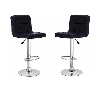 Heavenly Collection Leather Adjustable Stool for Dining Area Set of 2