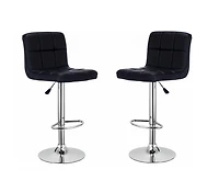 Heavenly Collection Leather Adjustable Stool for Dining Area Set of 2