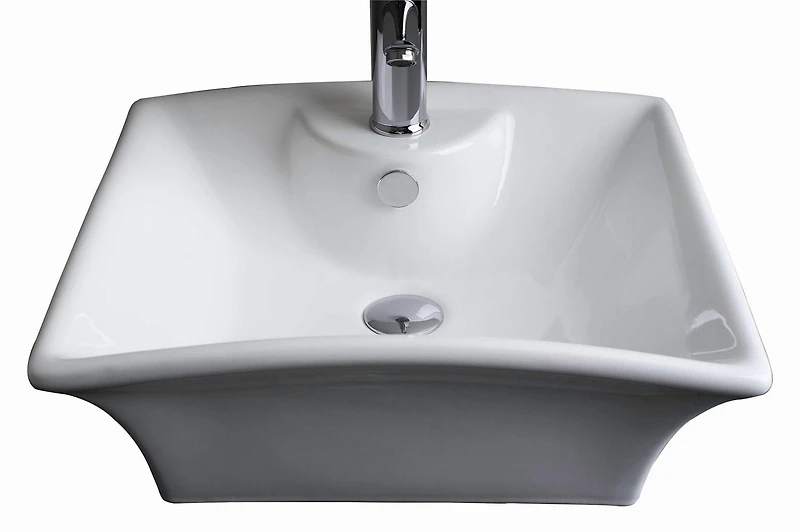 American Imaginations AI-30956 19,5 pouces W au-dessus du navire blanc de compteur pour le perçage de centre de 1 trou