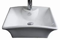 American Imaginations AI-30956 19,5 pouces W au-dessus du navire blanc de compteur pour le perçage de centre de 1 trou