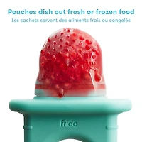 Frida Baby - Push Pop Feeder, Baby Fruit Food Feeders, Safely Introduce New Foods, Easter Basket Stuffer for Babies, Fresh + Frozen, Silicone, BPA Free, Dishwasher Safe - Teal, 1 count