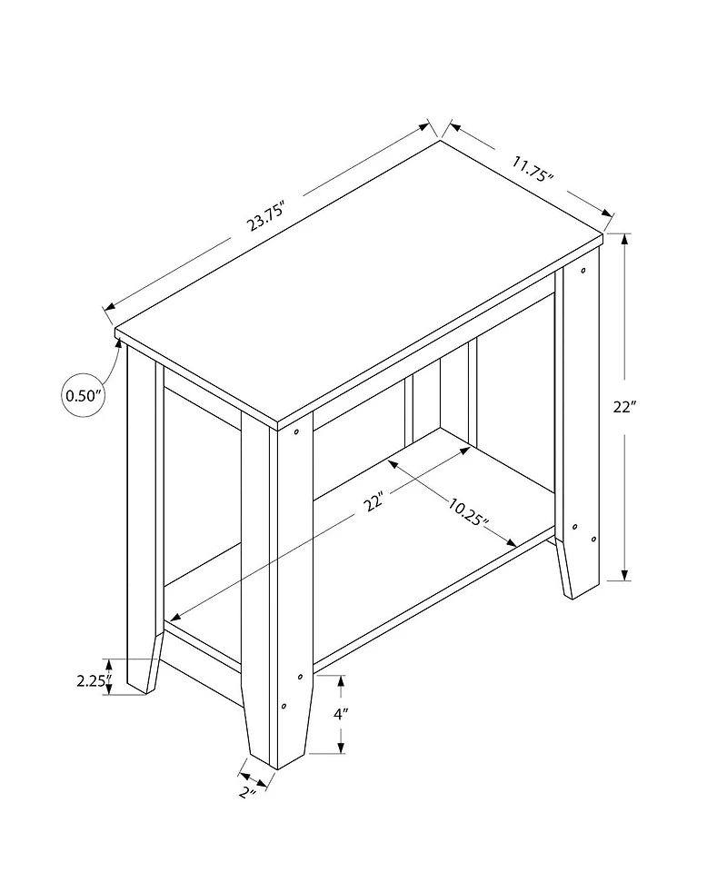 Monarch Specialties Accent Table, Side, End, Nightstand, Lamp, Living Room, Bedroom, Laminate, Black, Grey, Transitional