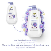 Dove Anti-Stress Nettoyant Corporel pour une peau douce comme une lotion pendant 24 heures, Blue Chamomile & Oat Milk à la camomille bleue et au lait d'avoine 383 g
