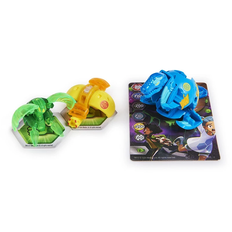 Bakugan Evolutions, Neo Trox with Nano Aura and Siphon Platinum Power Up Pack, True Metal Bakugan Action Figure, 2 Nanogan, 2 Bakucore, 2 Ability Cards, Kids Toys for Boys and Girls, Ages 6 and Up