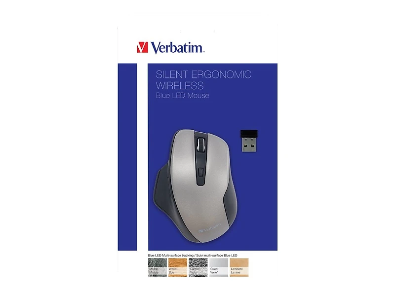 Verbatim Silent Wireless Blue LED Mouse (Graphite) 70242