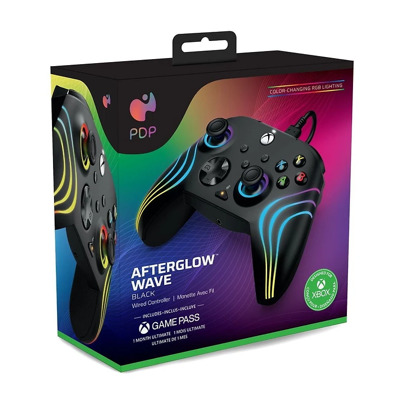 PDP Afterglow™ Wave Wired Controller: Black - Xbox Series X|S, Xbox One, & Windows 10/11 PDP AG Wave W CNTRL Black
