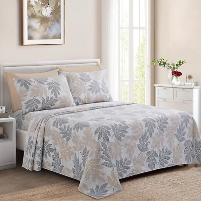 Literie Marina Décoration ultra douce et soyeuse, imprimée, en rayonne de bambou, toutes saisons, avec taies d'oreiller