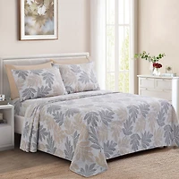 Literie Marina Décoration ultra douce et soyeuse, imprimée, en rayonne de bambou, toutes saisons, avec taies d'oreiller