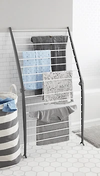 Séchoir à linge pliable en métal en forme de A Whitmor - Gain de place, gris