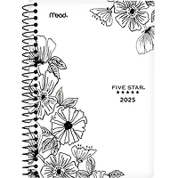 Petit agenda blanc à lignes florales Five Star Planificateur