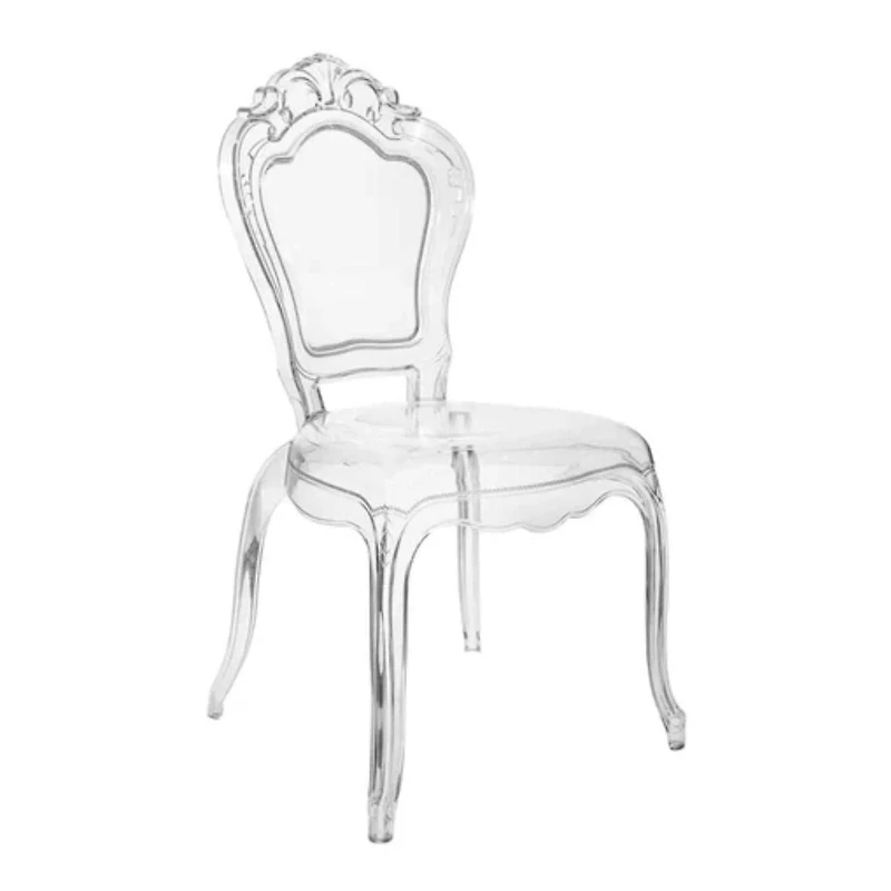 Heavenly Collection Clear Plastic Armless Chair