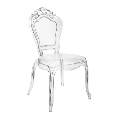 Heavenly Collection Clear Plastic Armless Chair