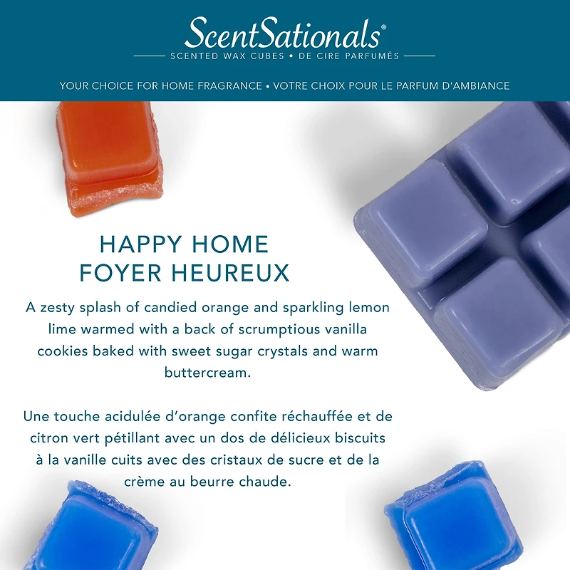 Cubes de cire parfumée ScentSationals - Foyer heureux 2,5 fois (70,9 g)