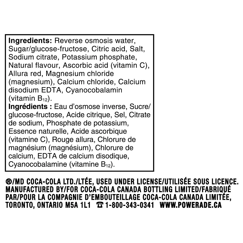 POWERADE Fruit Punch 591mL Bottles, 6 Pack, 6 x 591 mL