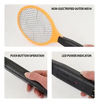 Bite Shield Raquette Zapper Électronique, Tue-Mouches et Insectes Efficace pour l'Extérieur