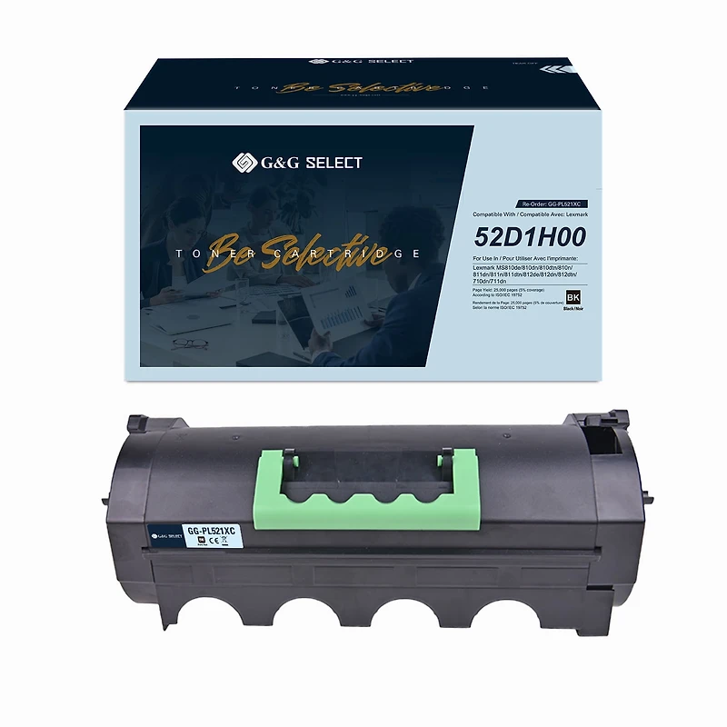 G&G Select Cartouche de toner compatible de remplacement pour Lexmark 52D1H00 Noir