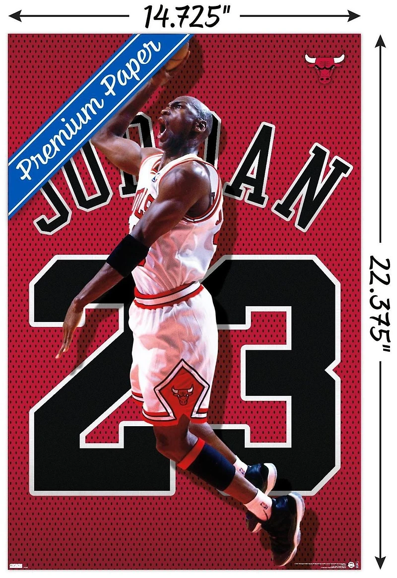 Michael Jordan - Jersey Wall Poster, 22.375" x 34" Framed