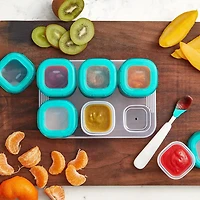 OXO Tot - Baby Blocks en Plastique de 60 ml - Contenants de Rangement pour Congélateur - Bleu Sarcelle - 61129900