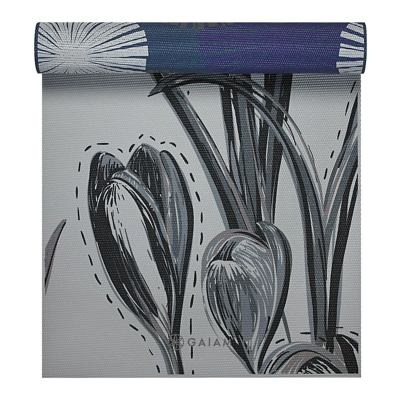 Tapis de Yoga Gaiam 6mm Premium Imprimé Réversible - Subtle Bloom