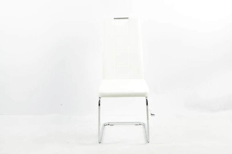 Chaises de salle à manger Aerys Marie avec base chromée en PU blanc (ensemble de 4)