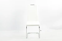 Chaises de salle à manger Aerys Marie avec base chromée en PU blanc (ensemble de 4)