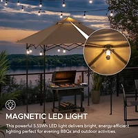 Sunjoy Gazebo Pour Barbecue 8' x 5', Gazebo Extérieur À Deux Niveaux, Hauteur Du Plafond Réglable, Pour Barbecue, Pique-Niques, Événements En Plein Air, Brun