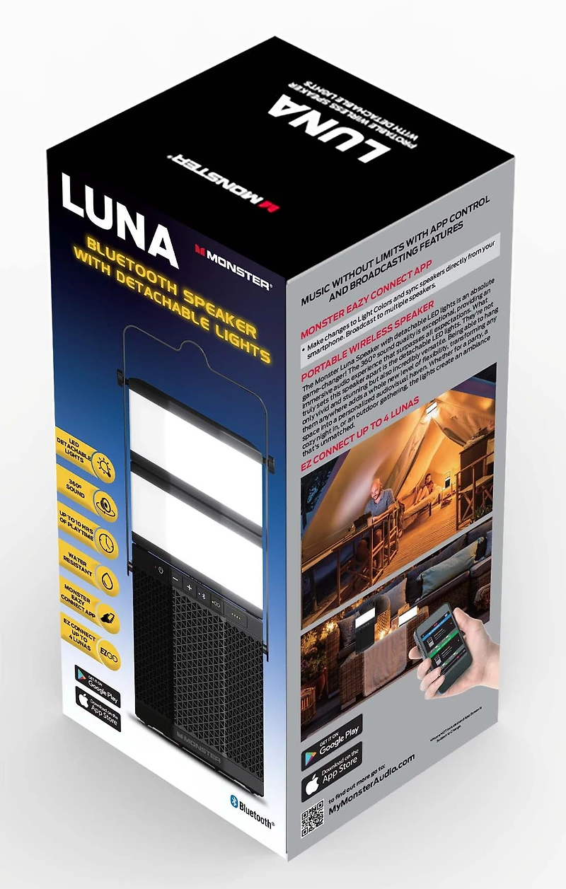 Enceinte Bluetooth Monster Luna avec lumières LED détachables
