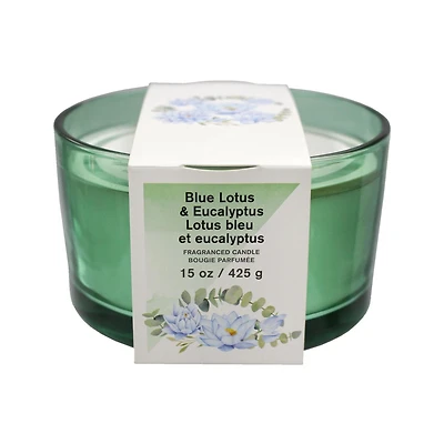 15oz Bougie parfumée - Lotus bleu et eucalyptus