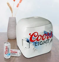Coors Light 7.9L Mini Fridge, Portable 12 Can Cooler/Warmer for Travel, Home, Office- Gray