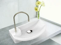 American Imaginations 17.75-in. W Above Counter White Bathroom Vessel Sink Set For 1 Hole Left Faucet AI