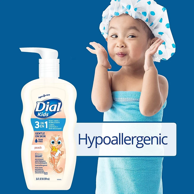 Dial Gel Douche Pour Le Corps et Les Cheveux Pour Enfants - Peau de pêche 709mL Dial Gel Douche Enfants - Pêche