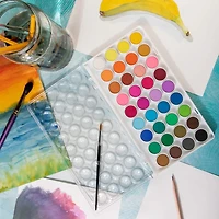 MONT MARTE Ensemble pour peinture à l'aquarelle gâteau de 36 couleurs avec pinceau