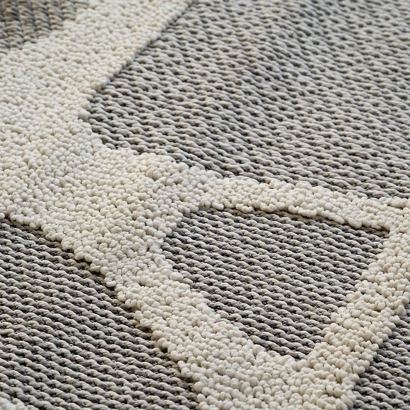 Rug Branch Hogar Abstract Indoor Outdoor Area Rug, Grey Cream, Modern - Living Room