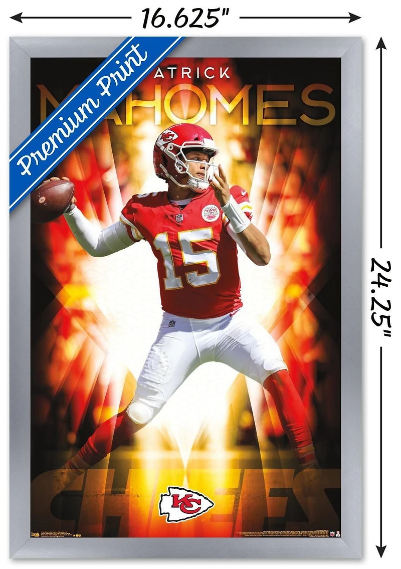 NFL Kansas City Chiefs - Patrick Mahomes II 18 Wall Poster, 22.375" x 34" Framed