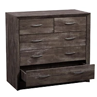 Commode CorLiving Newport pour adulte, 5 tiroirs, style Mid-Century, en bois d'ingénierie, marron
